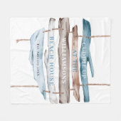 Gepersonaliseerde tekst, Kustdriftwood Beach Thema Fleece Deken (Voorkant (Horizontaal))