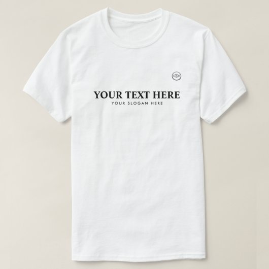 Gepersonaliseerde tekst logo slogan t-shirt (Design voorkant)