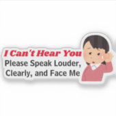 Gepersonaliseerde tekst - meisje met slechthorend sticker (Voorkant)