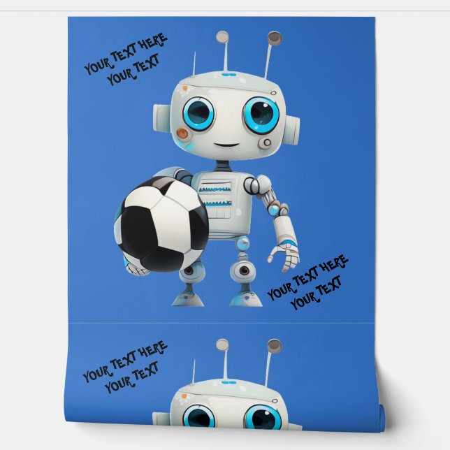 Gepersonaliseerde Tekst Naam Robot Cyborg Soccer S Behang (Afrollen)