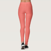Gepersonaliseerde tekst of naam Living Coral Pink Leggings (Achterkant)