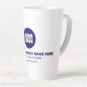 Gepersonaliseerde tekst of ontwerp latte mok (Rechterhoek)