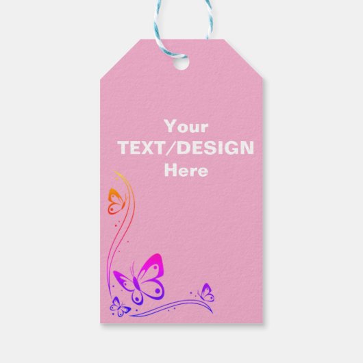 Gepersonaliseerde tekst/ontwerp met Butterfly Cadeaulabel (Achterkant)