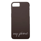 Gepersonaliseerde tekst op donkere chocolade Case-Mate iPhone case (Achterkant)