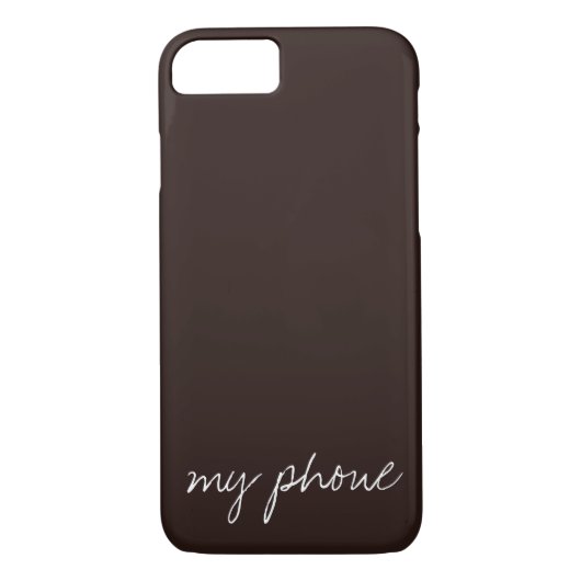 Gepersonaliseerde tekst op donkere chocolade Case-Mate iPhone case (Achterkant)