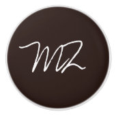 Gepersonaliseerde tekst op donkere chocolade keramische knop (Voorkant)