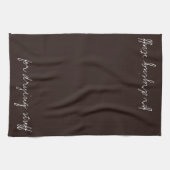 Gepersonaliseerde tekst op donkere chocolade theedoek (Horizontaal)