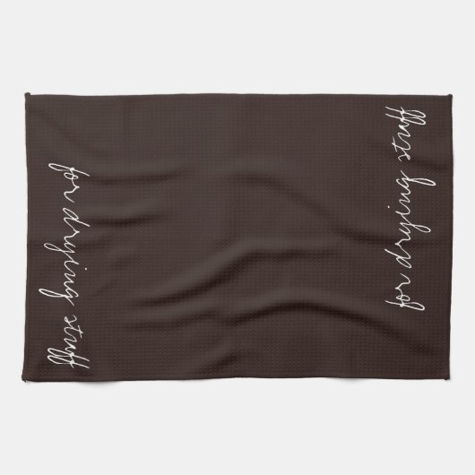 Gepersonaliseerde tekst op donkere chocolade theedoek (Horizontaal)