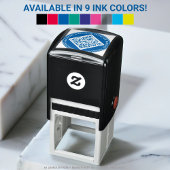 Gepersonaliseerde tekst, QR-code en URL-ronde Zelfinktende Stempel