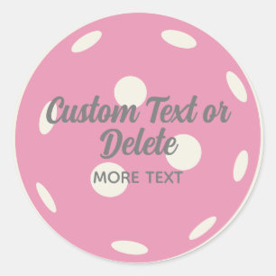 Gepersonaliseerde tekst roze pickleball ronde sticker