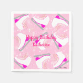 Gepersonaliseerde tekst Schaatsen Roze Patroon Sch Servet (Voorkant)