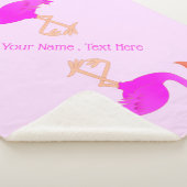 Gepersonaliseerde tekst Sherpa Deken Roze Flamingo (3/4)