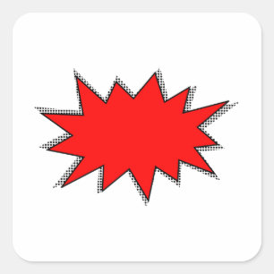 Gepersonaliseerde tekst Superhero Comic Book Desig Vierkante Sticker