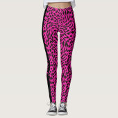 Gepersonaliseerde tekst toevoegen Hot Pink Leopard Leggings (Voorkant)