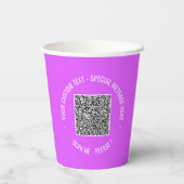 Gepersonaliseerde tekst Uw QR-code papieren bekers (Achterkant)