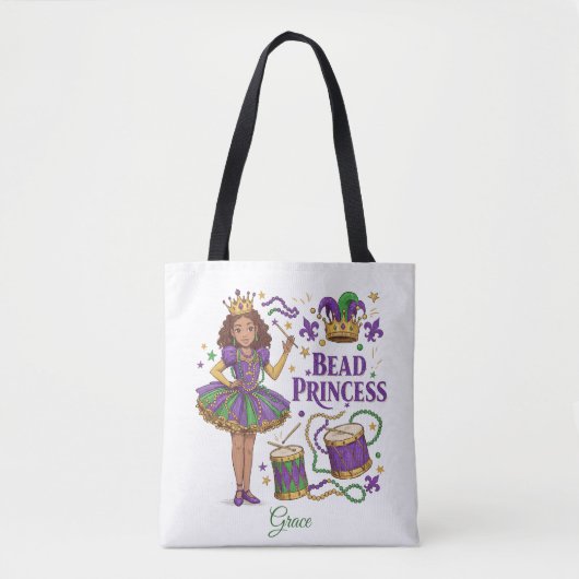 Gepersonaliseerde tekst voor Bead Princess - Mardi Tote Bag (Voorkant)