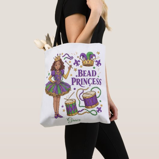 Gepersonaliseerde tekst voor Bead Princess - Mardi Tote Bag (Dichtbij)