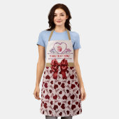 Gepersonaliseerde tekst, Waterverf hart en perskoe Schort (Gedragen)