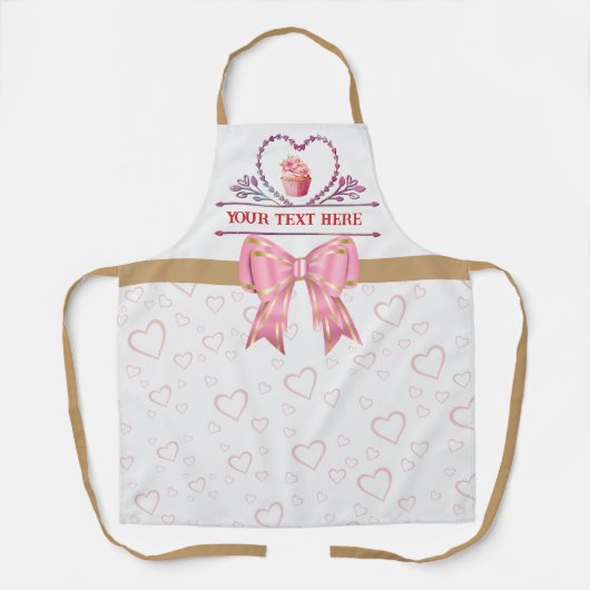 Gepersonaliseerde tekst, Waterverf hart en perskoe Schort (Voorkant)