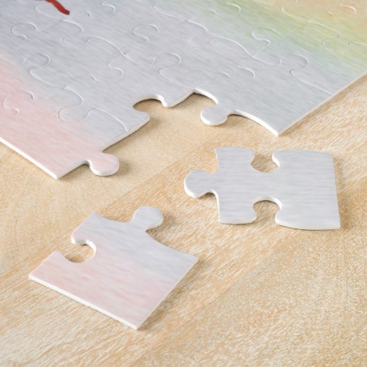 Gepersonaliseerde tekstmozaïekstructuur legpuzzel (Zijkant)