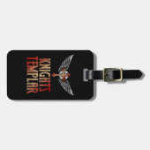 Gepersonaliseerde Tempeliers Middeleeuwse Kruisvle Bagagelabel (Voorkant horizontaal)