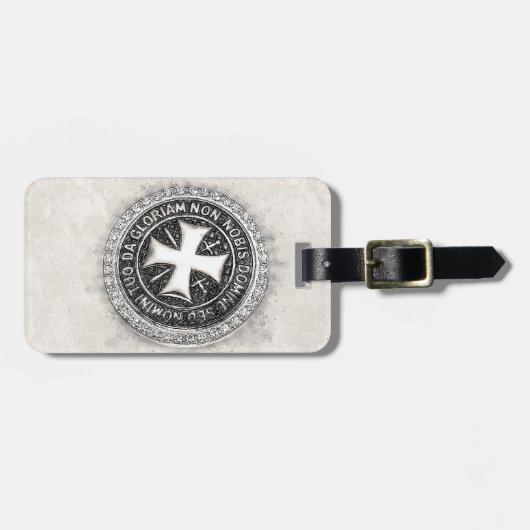 Gepersonaliseerde Tempeliers Middeleeuwse Kruiszeg Bagagelabel (Voorkant horizontaal)