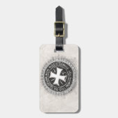 Gepersonaliseerde Tempeliers Middeleeuwse Kruiszeg Bagagelabel (Voorkant verticaal)