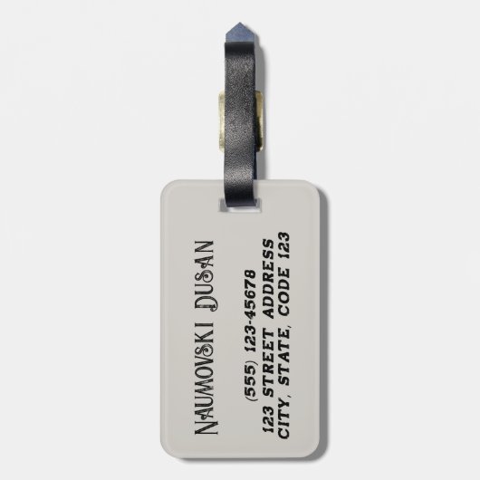 Gepersonaliseerde Tempeliers Middeleeuwse Kruiszeg Bagagelabel (Achterkant verticaal)