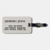 Gepersonaliseerde Tempeliers Middeleeuwse Kruiszeg Bagagelabel (Achterkant horizontaal)