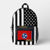 Gepersonaliseerde Tennessee Vlag tas, Amerikaanse  Bedrukte Rugzak (Voorkant)