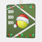 Gepersonaliseerde Tennis Ball Ho Ho Kerstmis Keramisch Ornament (Links)