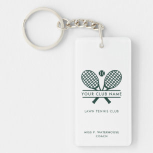 Gepersonaliseerde Tennis Club Coach Naam Swag Sleutelhanger