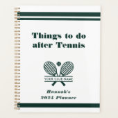 Gepersonaliseerde Tennis Club Naam Team Spelers 20 Planner (Voorkant)