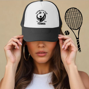 Gepersonaliseerde Tennis Club & Stadsnaam Gift Ide Trucker Pet