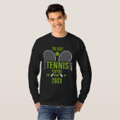 Gepersonaliseerde Tennis Geboorte Jaar Naam Verjaa T-shirt (Voorkant volledig)