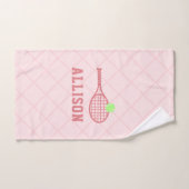 Gepersonaliseerde Tennis Girls Naam Roze Handdoek (Handdoek)