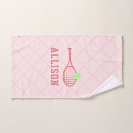 Gepersonaliseerde Tennis Girls Naam Roze Handdoek (Handdoek)