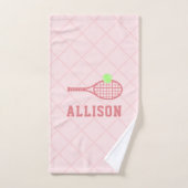 Gepersonaliseerde Tennis Girls Naam Roze Handdoek (Handdoek)