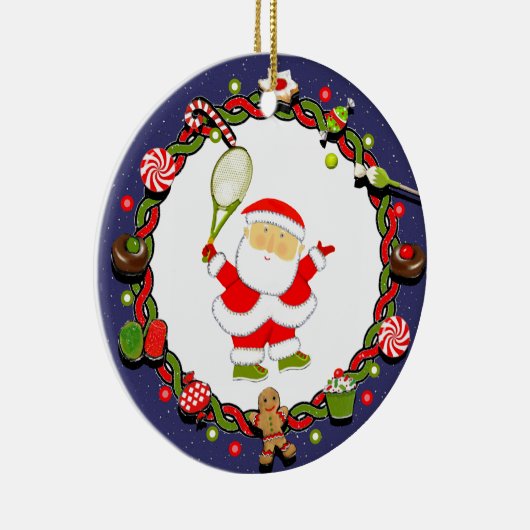 Gepersonaliseerde Tennis Keepsake Gift Keramisch Ornament (Rechts)