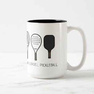 Gepersonaliseerde tennis-, padel- en pickleball-ra tweekleurige koffiemok