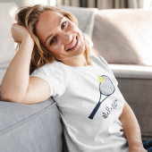 Gepersonaliseerde Tennis Player Racket Motief T-shirt