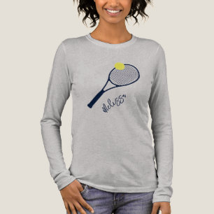 Gepersonaliseerde Tennis Player Racket Motief Tri-Blend Shirt