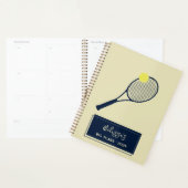 Gepersonaliseerde Tennis Player Racket Motif 2025 Planner (Display)