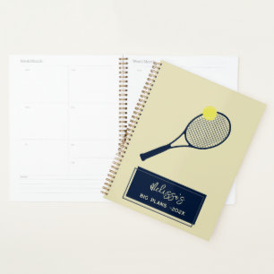 Gepersonaliseerde Tennis Player Racket Motif 2025 Planner