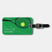 Gepersonaliseerde Tennis Racquet Green Bagagelabel (Voorkant horizontaal)