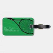 Gepersonaliseerde Tennis Racquet Green Bagagelabel (Achterkant horizontaal)