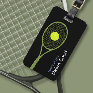 Gepersonaliseerde tennis-speler reizen bagagelabel