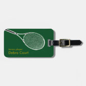 Gepersonaliseerde tennis speler reizen bagagelabel (Voorkant horizontaal)