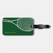 Gepersonaliseerde tennis speler reizen bagagelabel (Achterkant horizontaal)