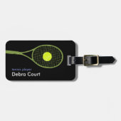 Gepersonaliseerde tennis-speler reizen bagagelabel (Voorkant horizontaal)